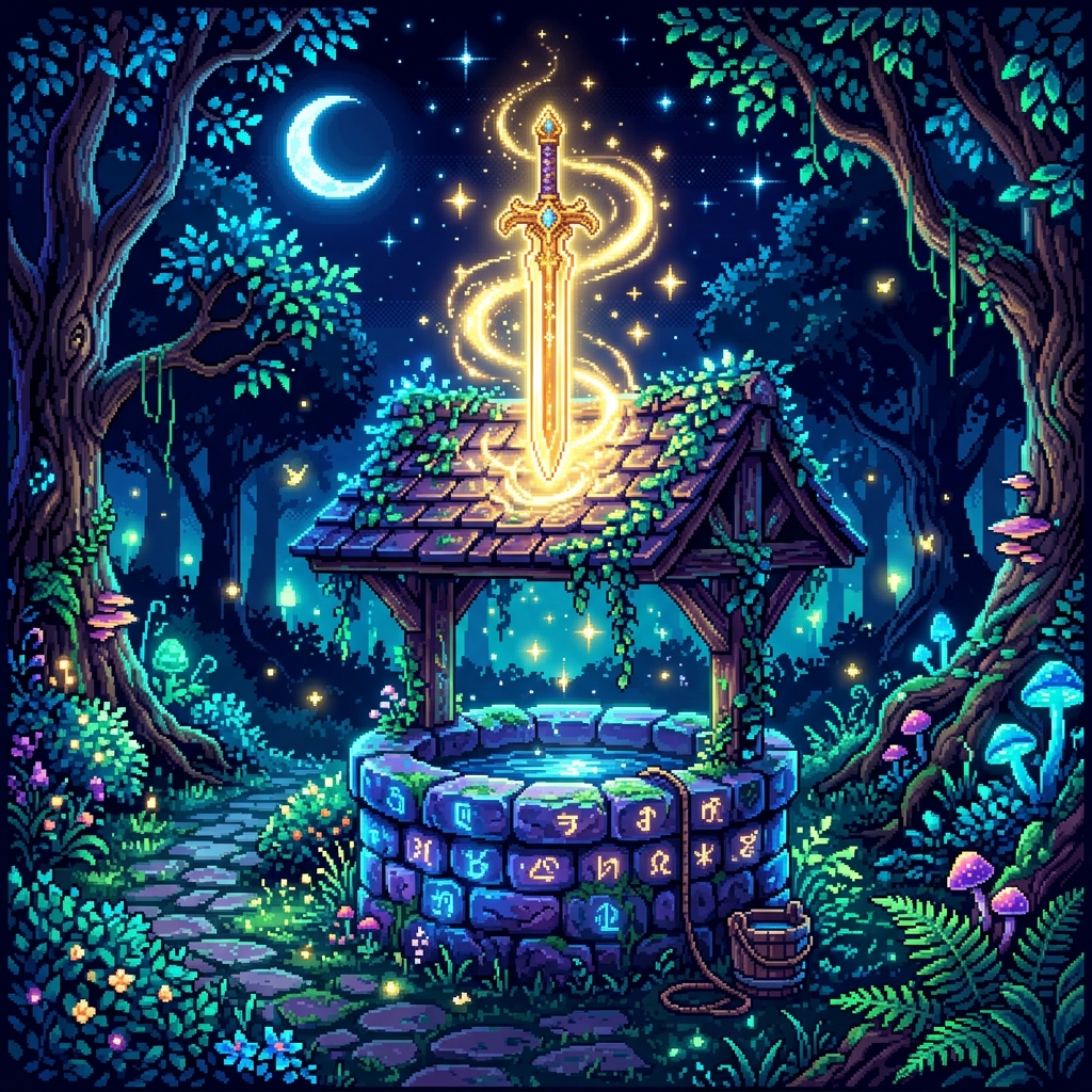 Glowing stone wishing well representing Maximum Creative Potential
